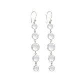 The Harmony Earhooks by Kaora Sandara Jewelry are long sterling silver 925 earrings featuring five vertically linked crystal rhinestones and simple hook attachments, offering an elegant touch of emotional balance.