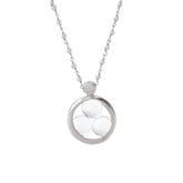 The Kaora Sandara Jewelry Silver Pendant Crystal Peace features three crystal sphere gemstones in a silver frame on a delicate silver-crystal chain, designed to harmonize your energy field. Size L.