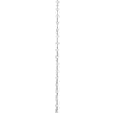The Kaora Sandara Jewelry String Sterling Silver 925 Chain features rose quartz beads evenly spaced along its delicate length, connected by thin silver links, displayed against a plain white background.