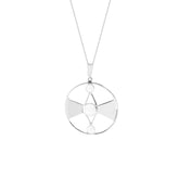 The Kaora Sandara Jewelry Honesty Pendant features a Sterling Silver 925 geometric design with a pentagon shape and three crystal gemstones, set on a delicate chain.