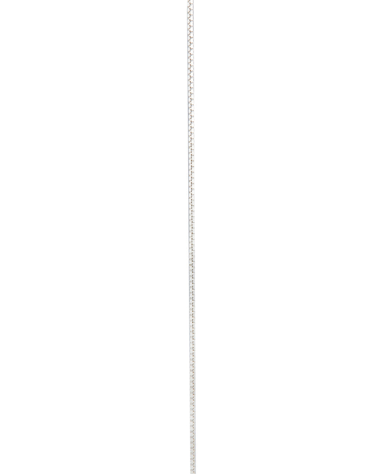 The Kaora Sandara Jewelry Sterling Silver 925 Chain Square Thin necklace is shown vertically on a white background—a sleek, classic piece for any jewelry collection.