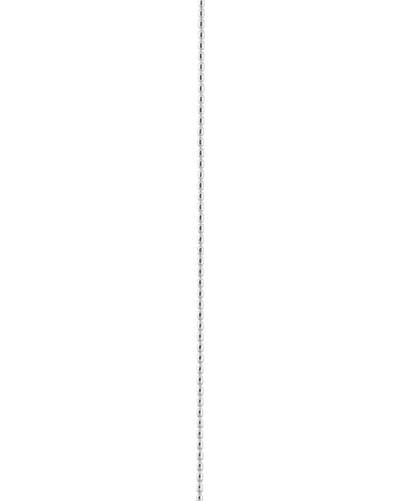 The Kaora Sandara Jewelry Sterling Silver 925 Chain Rice Thin features a delicate, vertical design with evenly spaced beads, ideal for everyday wear, displayed on a plain white background.