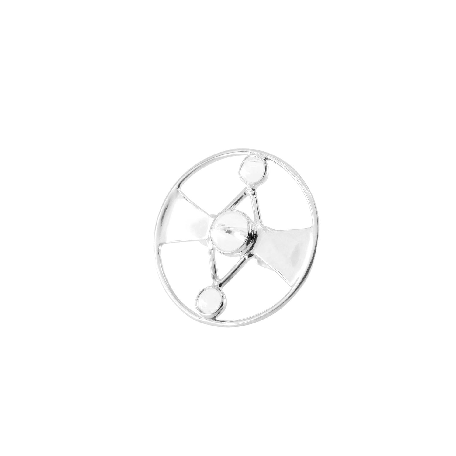 The Honesty Ring by Kaora Sandara Jewelry is crafted in sterling silver and features a crystal gemstone, with a minimalist design displayed on a white background.